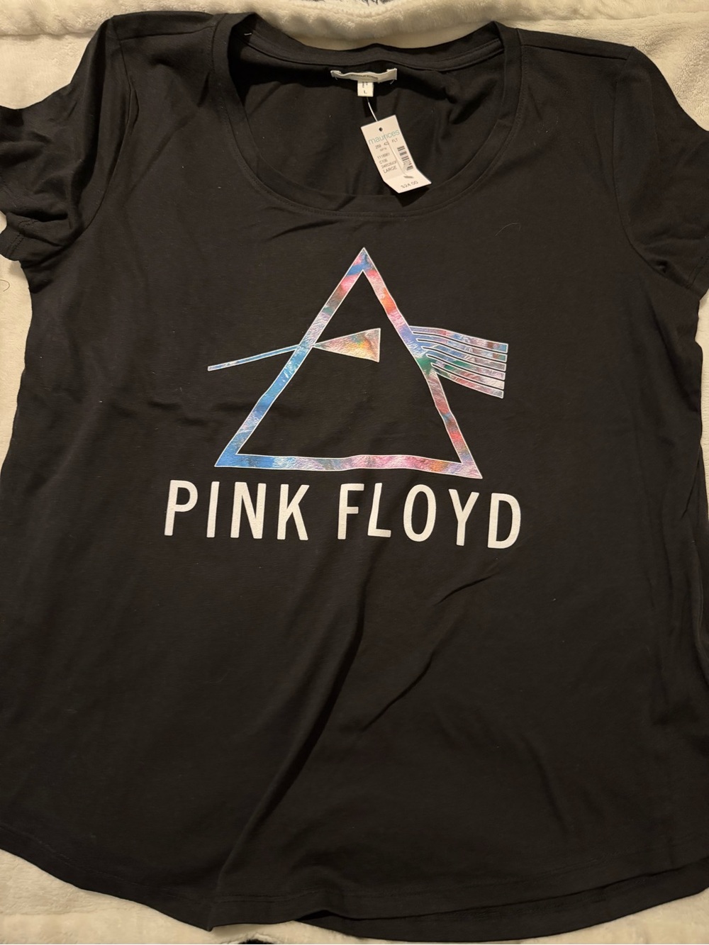 7 Maurice’s shirts Pink Floyd Black Tee with Multicolor Iridescent Prism